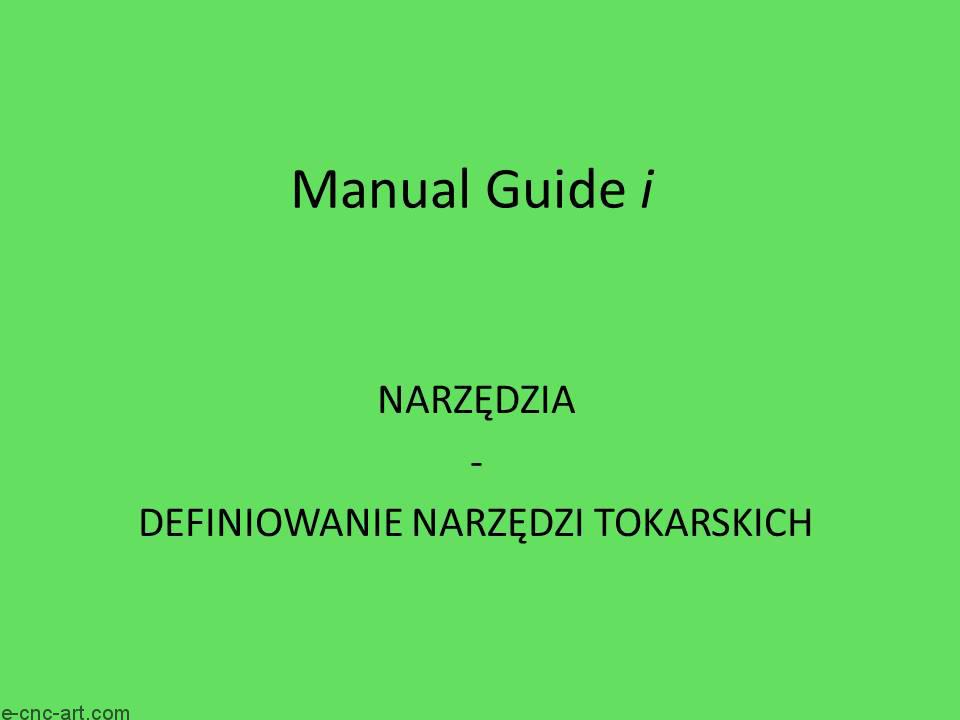 Manual Guide i NARZEDZIA 1 CNCART