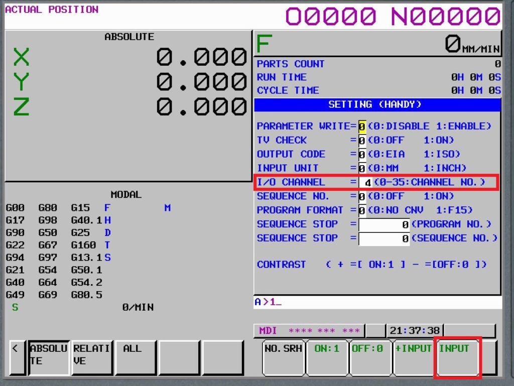 Basic Fanuc control parameters – I / O channels – Data carriers