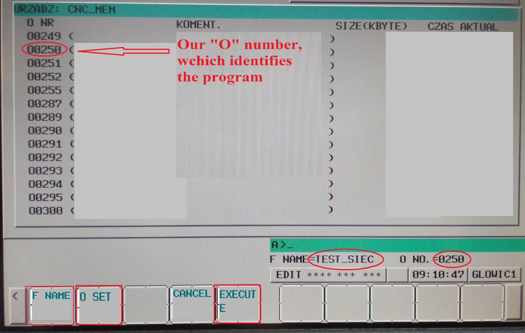 fanuc outputting by filr name